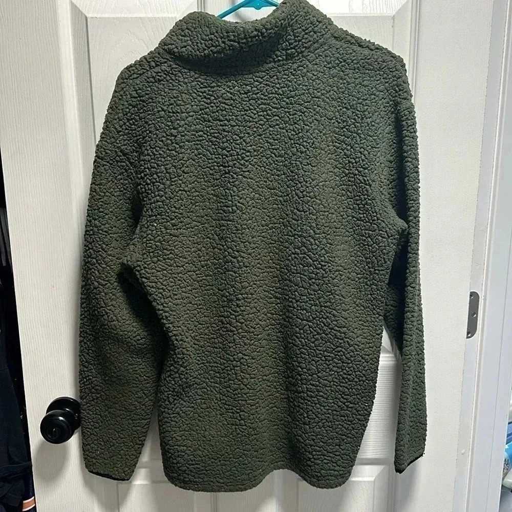 GREEN VICTORIAS SECRET PINK SHERPA PULLOVER - Picture 5 of 5